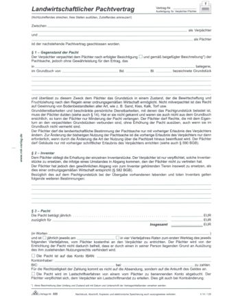 Landwirtscaftlicher Pachtvertrag